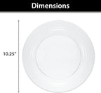 Lillian Tablesettings 240 Count Plastic Plates 10.25 inch Premium Quality Heavyweight China Like Disposable Plates, Wedding and Party Dinnerware, Crystal Clear - Value Pack 240 Count