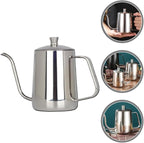 Toyvian Gooseneck Kettle 600ML Metal Coffee Kettle, Coffee Thin Spout, Gooseneck Pitcher, Narrow Spout Pot, Dripper Stainless Steel Water Bottle