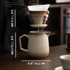 Pour Over Coffee Maker,Ceramic Coffee Maker With 100 pcs Paper Filter，16oz/480ml Pour Over Coffee Dripper (Retro gold)