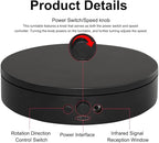 Knob Speed Adjustment Remote Control Motorized Rotating Display Stand 3d scanner Electric Turntable rotating platform for Photography Products Shows,Jewelry,Watch,3D Models,Cake Support AAA
