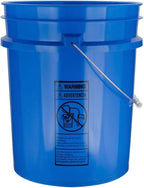House Naturals 5 Gallon Premium HPDE Plastic Bucket - Made in USA Food Grade Storage Container, BPA Free All Purpose Pail (5, Blue)