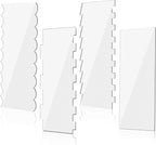 Acrylic Cake Scraper Decorating Contour Comb 9.45 Inch Cake Buttercream Icing Smoother Edge Tool Pastry Cutter Kitchen Baking Tools for DIY Different Shapes of Cake Edges,4 Pieces 7 Styles
