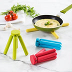 3/Pack Foldable Trivets Silicone, FENGCHEN Folding Trivets, Non-Slip Collapsible Cross Compact Design Expandable Silicone Pot Holder, Blue