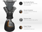 asobu Insulated Pour Over Coffee Maker (32 oz.) Double-Wall Vacuum, Stainless-Steel Filter and Take on the Go Carafe (Midnight Marble)