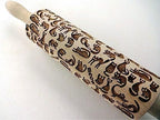 Embossing rolling pin Meow CATS. Wooden embossing rolling pin with cats. Wooden rolling pin for embossed cookies. Kitty