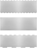 3PCS Stainless Steel Cake Scraper Set, Icing Scraper & Icing Smoother for Cake Decorating, Frosting Scraper Tools, Alisador de Pasteles for Buttercream & Baking