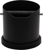 Espresso Knock Box, Capacity 60.8oz/1800ML Stainless Steel Coffee Grounds Container Waste Bin Coffee Tools for Barista and Non-slip Base (Black)