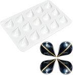 mostsom Silicone Water Droplet Molds 15-Cavity Dessert Mold for Chocolate, Mousse, Jelly, Cake Decorations, Baking Tools (D_ Water Droplet)
