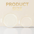 bUCLA 100PCS Clear and Gold Plastic Plates - Clear Disposable With Gold Rim Include 50 Each (10 inch Dinner & 7 inch Dessert) Plates, Ideal for Party & Thanksgiving