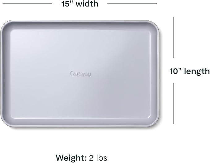 Caraway Non-Stick Ceramic Baking Sheet - Naturally Slick Ceramic Coating - Non-Toxic, PTFE & PFOA Free - Perfect for Baking, Roasting, and More - Medium (15" x 10") - Cream