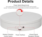 Knob Speed Adjustment Remote Control Motorized Rotating Display Stand 3d scanner Electric Turntable rotating platform for Photography Products Shows,Jewelry,Watch,3D Models,Cake Support AAA