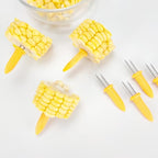 3.66 Inch Stainless Steel Corn Holders, Corn on The Grill, Corn on The Cob Skewers, Double Fork Sweet Corn Seat, Home & BBQ Cooking Fork (10 Pcs)