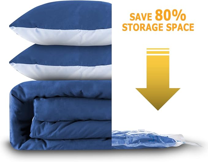 Vacuum Storage Bags 8 Large(31.49"x23.62"), Plastic Packaging Bags,Space Saver Sealer Bags, Airtight Compression Bags for Clothes, Pillows, Comforters, Blankets, Bedding
