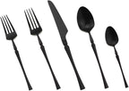 Gugrida Unique & Beautiful Flatware Set - 20 Piece Iridescent Silverware Sets | 18/10 Stainless Steel Reusable Cutlery Set | Black Utensils Service For 4 with Dessert Fork, Knife, Spoon, Dinner Fork