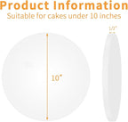 5packs Cake Boards 10 Inch Round,1/2" Thick Cake Drum, Cake Board Food Grade Cake Base, White Cake Cardboard Circles Bases para Pasteles for Wedding & Party & Pizza Desserts(10inch/5pcs)