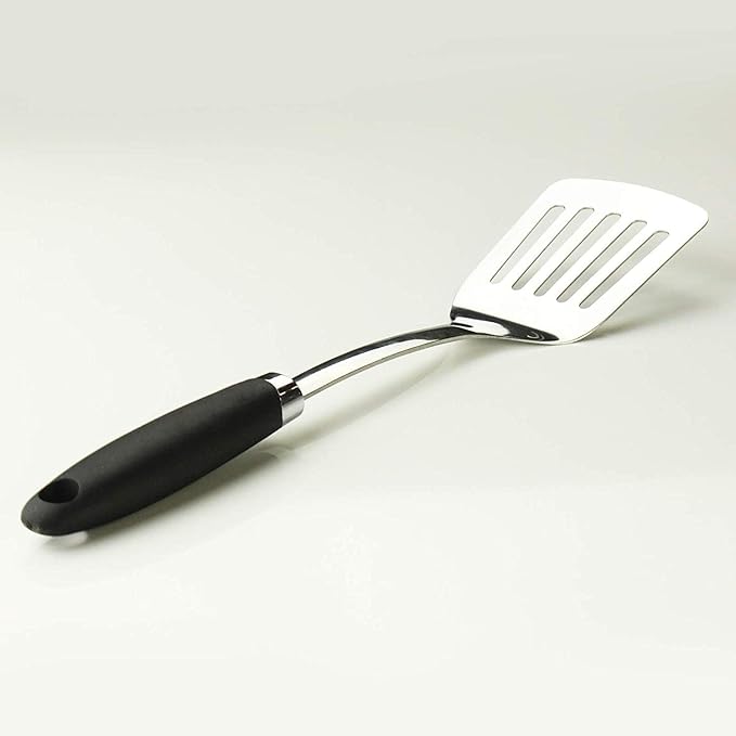Stainless Steel Spatulas Set, 2 Pack Heavy Duty Solid & Slotted Turner, Metal Spatulas for Kitchen Use, High Heat Resistant Cooking Utensils for Fish Eggs Pancakes