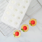 Restaurantware-Pastry Tek 15 Cavities Strawberry Silicone Mold, 1 Oven-Ready Strawberry Mold - Flexible, Freezable, White Silicone Fruit Silicone Mold, Easy Release, For Baking