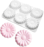TUKE Silicone Chocolate Candy Molds Non-stick Daisy Flower Silicone Baking Mold BPA Free, Gummy Molds Silicone Candy Mold For Chocolate Cake Jelly Pudding Handmade Soap Mould (Daisy Flower L)