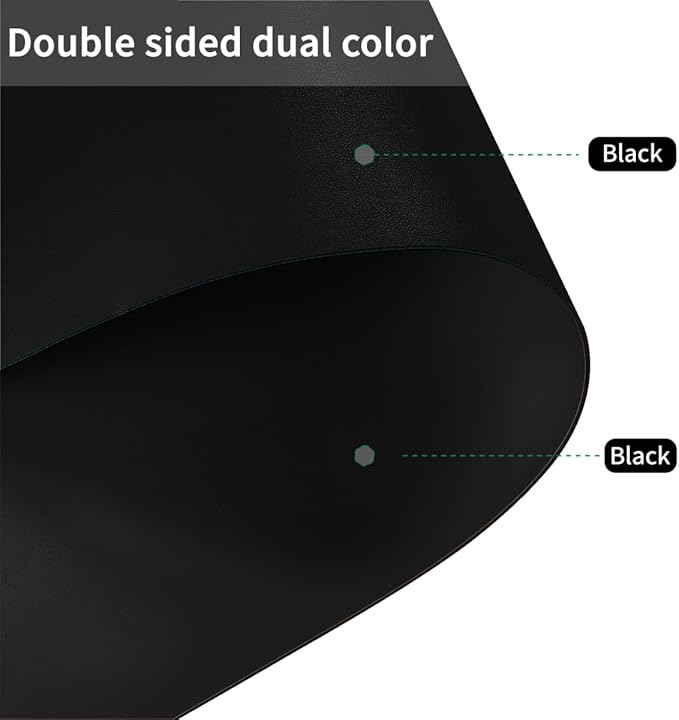 Table Protector Pad - 24x96 Inch Waterproof Easy to Clean Can Conceal Flaws Protector The Table Top from Scratches Used for Coffee Table (Black+Black 24x96)