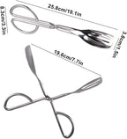 2 Pcs Serving Tongs, 10 Inch Buffet Tongs, Stainless Steel Kitchen Tong with Comfort Grip for Salads, Appetizers, Cake, Bread, Cooking, Party, Barbecue, Desserts, Ice