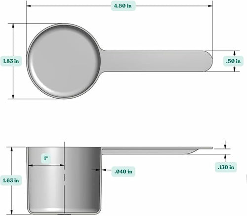 1/4 Cup (4 Tablespoon | 2 Oz. | 60 mL) Long Handle Scoop for Measuring Coffee, Pet Food, Grains, Protein, Spices and Other Dry Goods (Pack of 25)
