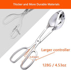 Kitchen Tongs for Cooking for Buffet Party Catering - Stainless Steel Salad Tongs for Food Bread Cake Bake Dessert, 10-Inch Serving Tongs for Grill, Steak, Barbecue, Scissor Design (2 Pack)