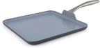 GreenPan Lima Hard Anodized 11” Square Griddle Pan, Ceramic Nonstick, PFAS-Free Nontoxic Pots and Pans, Oven & Broiler Safe, Stainless Steel Handle, Cookware for Eggs & Omelet, Gray