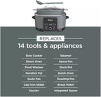 Ninja Foodi PossibleCooker PRO 14-in-1 8.5 Qt Multi-Cooker – Replaces 14 Tools, Nonstick Pot, Glass Lid & Integrated Spoon (Gray)