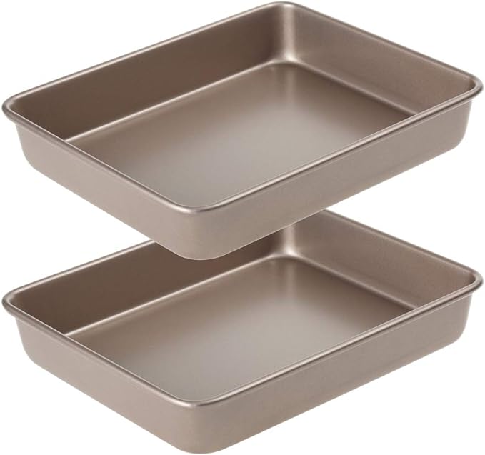 11 Inch Baking Sheets Pan Nonstick Set of 2, Walooza Cookie Sheet Replacement Toaster Oven Tray, Deep Size 2 inch Bakeware, Non Toxic & Heavy Duty & Easy Clean