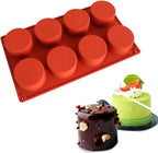 Silicone 11/8/6 Cavity Cylinder Shape Cake Mold For Baking Dessert Ice-Creams Mousse Mould Fondant Decorating Tools (8 Cavity)