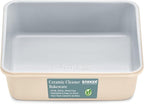 Square Cake Pan - Aluminized Steel, Ceramic Non-Stick Coating, Non-Toxic, Ideal Size, Heavy-Duty, Elevate Your Baking with Durability and Style!