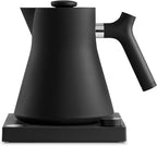 Fellow Corvo EKG Electric Tea Kettle - Electric Pour Over Coffee and Tea Pot - Quick Heating Electric Kettles for Boiling Water - Temperature Control and Built-In Brew Timer-Matte Black-0.9 Liter