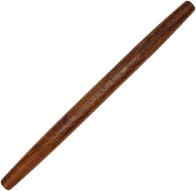 Handmade 20-Inch French Wooden Rolling Pin for Dough, Tapered Wood Roller, Perfect for Baking Pizza, Tortillas, Chapati, Crafted in Kentucky (Walnut) - Ideal Pastry and Tortilla Roller