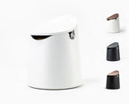 Crema Coffee Products Arc Knock Box | Holds 12–16 Espresso Pucks| Durable,Stain-ResistantBuild withNon-Slip Base|Elegant WalnutPlastic Lid Design| EasyClean-Up &Moisture Control|WhitePlasticLid Finish
