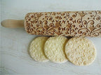 Rolling pin BELLFLOWER. Wooden embossing rolling pin with Oriental flowers. Embossed cookies. Pottery. Birthday gift. Gift for mother