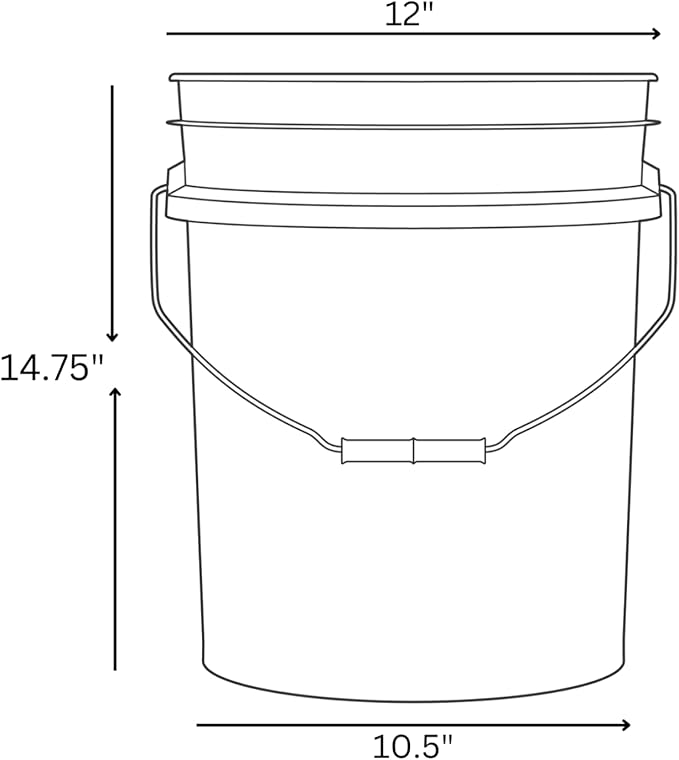 House Naturals 5 Gallon Premium HPDE Plastic Bucket - Made in USA Food Grade Storage Container, BPA Free All Purpose Pail (4, Reflex Blue)