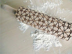 Rolling pin FLORAL NET. Wooden embossing rolling pin with Oriental flowers. Embossed cookies. Pottery. Birthday gift. Gift for mother