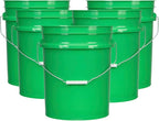 House Naturals 5 Gallon Premium HPDE Plastic Bucket - Made in USA Food Grade Storage Container, BPA Free All Purpose Pail (5, Green)