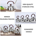 LIFKOME Whistling Water Kettle Traditional Tea Pot Stainless Steel Water Boiling Kettle 750ml Stovetop Kettle with Handle for Home Hotel