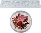 Silicone Molds 3D Hollow Leaf Chocolate Molds Honeycomb Bee Candy Mold Flower Pattern Fondant Mold Cake Topper Sugar Craft Decoration (F_Coral_10.8 * 2.4 * 0.12inch)