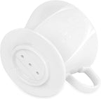 Pour Over Coffee Dripper with 60PCS Paper Filter, Ceramic Pour Over Coffee Maker with 3 Holes Flat Bottom, Porcelain Slow Filter Cone for Travel, Camping, Office, Home, Coffee Maker Brew