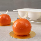 Restaurantware-Pastry Tek 8 Cavities Ball Mold, 1 Oven-Ready Chocolate Mold - Flexible, Freezable, White Silicone Baking Mold, Easy Release, For Making Candies or Chocolates