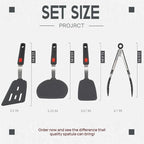 Silicone Spatula,600°F Heat Resistant Spatula Set of 4 for Nonstick Cookware,Cooking Spatulas with Stainless Steel for Diswasher Safe,Flexible Spatulas for Omelette, Pancake, Fish, Burger