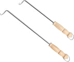 AJinTeby Food Flipper Hooks, Stainless Steel BBQ Turner Hooks Flips Meat Steak or Fish - 18-inch and 14-inch Meathooks Flipper