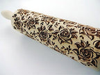 Rolling pin BLOSSOMS WALTZ. Wooden embossing rolling pin with Oriental flowers. Embossed cookies. Pottery. Birthday gift. Gift for mother