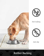 Pet Feeding Mat-Absorbent Dog Mat for Food and Water Bowl-No Stains Quick Dry Water Dispenser Mat-Dog Accessories Pet Supplies-Bowl for Messy Drinkers（FRAMEDOGS,17"x28"