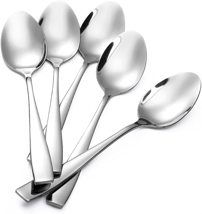 12-Piece Large Stainless Steel Dinner Spoons,8 Inches