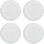 Mikasa Trellis Bone China 16-Piece Dinnerware Set, Service for 4, White Lightweight Porcelain with Textured Design, Chip-Resistant and Dishwasher Safe