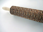 Rolling pin ROSES PETALS. Wooden embossing rolling pin with Oriental flowers. Embossed cookies. Pottery. Birthday gift. Gift for mother