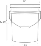House Naturals Food Grade 5 Gallon Made in USA Plastic Bucket with Air Tight Screw on Lid (Pack of 2) (White Buckets with Aqua Lids)